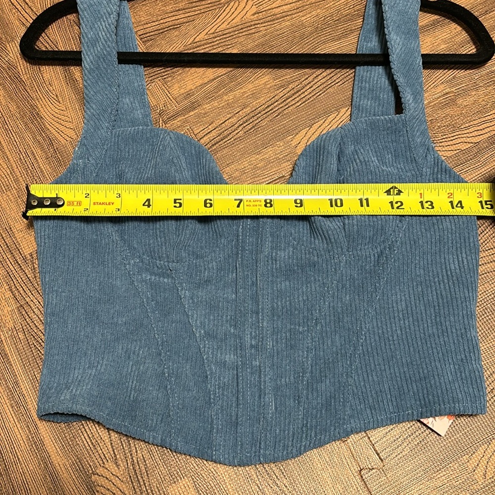 Blue Ribbed Tank Top - Picture 6 of 6